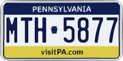 PA license plate MTH5877