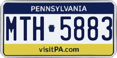 PA license plate MTH5883