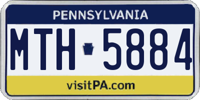 PA license plate MTH5884