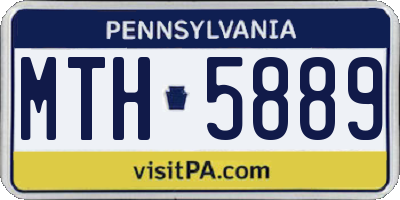 PA license plate MTH5889