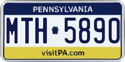 PA license plate MTH5890