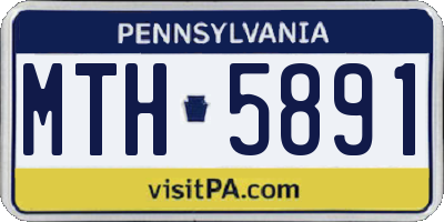 PA license plate MTH5891