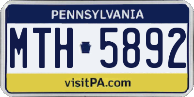 PA license plate MTH5892