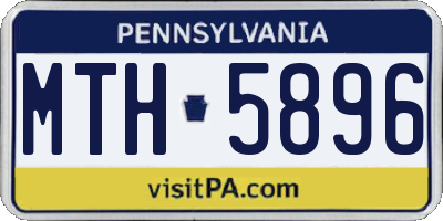 PA license plate MTH5896