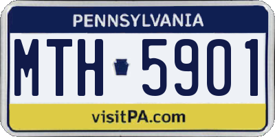 PA license plate MTH5901