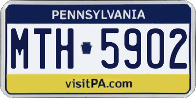 PA license plate MTH5902
