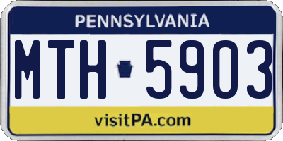 PA license plate MTH5903