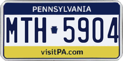PA license plate MTH5904