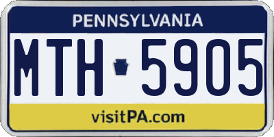 PA license plate MTH5905