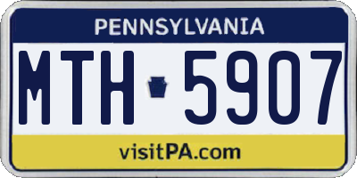 PA license plate MTH5907