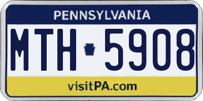 PA license plate MTH5908
