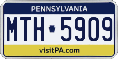 PA license plate MTH5909