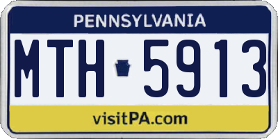 PA license plate MTH5913