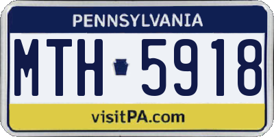 PA license plate MTH5918