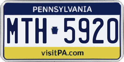 PA license plate MTH5920