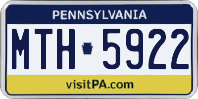 PA license plate MTH5922