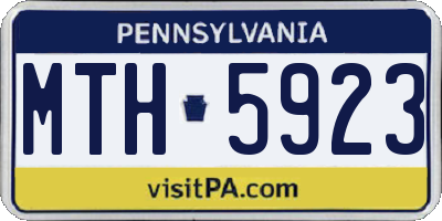 PA license plate MTH5923
