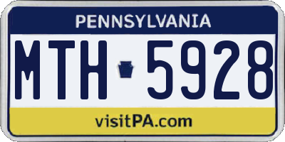 PA license plate MTH5928