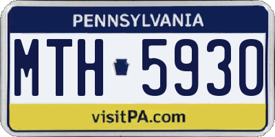 PA license plate MTH5930