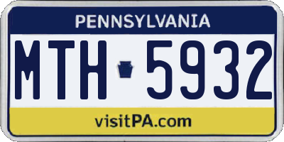 PA license plate MTH5932