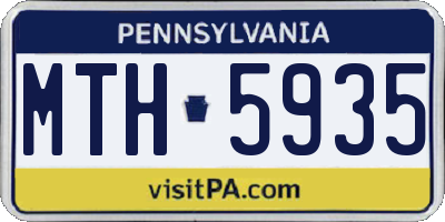 PA license plate MTH5935