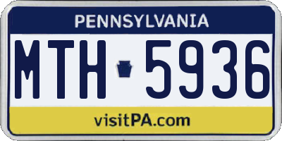 PA license plate MTH5936
