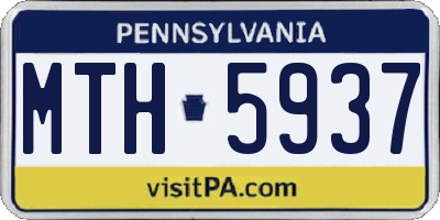 PA license plate MTH5937