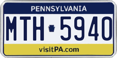 PA license plate MTH5940