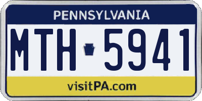PA license plate MTH5941
