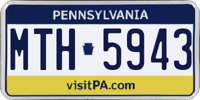 PA license plate MTH5943