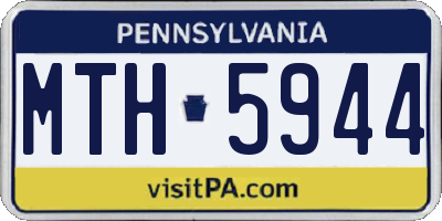 PA license plate MTH5944
