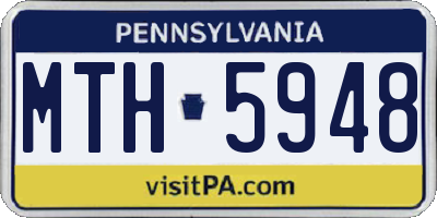 PA license plate MTH5948