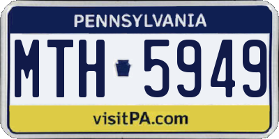 PA license plate MTH5949