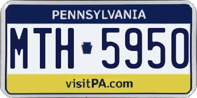 PA license plate MTH5950