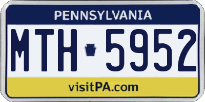 PA license plate MTH5952