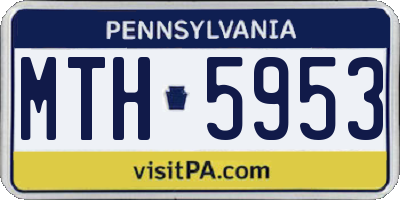 PA license plate MTH5953