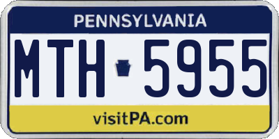 PA license plate MTH5955