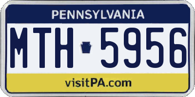 PA license plate MTH5956