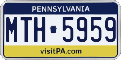 PA license plate MTH5959