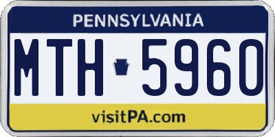 PA license plate MTH5960