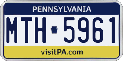 PA license plate MTH5961