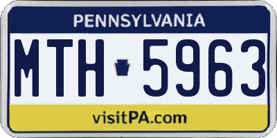 PA license plate MTH5963