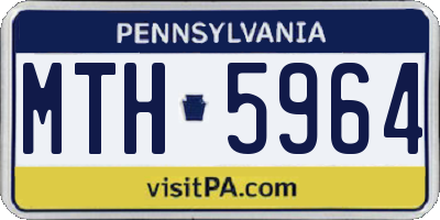 PA license plate MTH5964