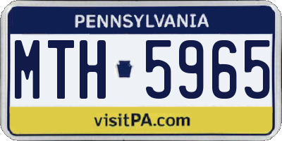 PA license plate MTH5965