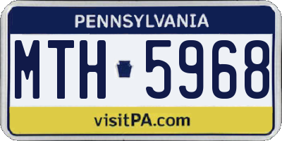 PA license plate MTH5968