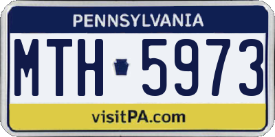 PA license plate MTH5973