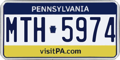 PA license plate MTH5974