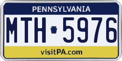 PA license plate MTH5976