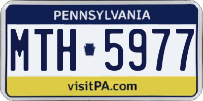 PA license plate MTH5977