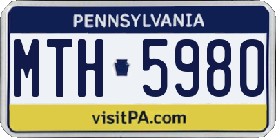 PA license plate MTH5980